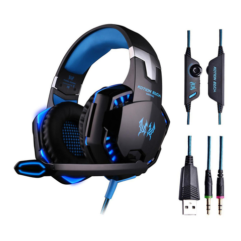 Wired Headphone G2000 Gaming Headphones Gamer Earphone G2000 Stereo Deep Bass Wired Headset With Mic LED Light For PC PS4 X-BOX ► Photo 1/6