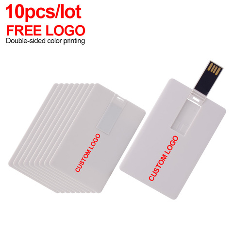 10pcs/lot Bank Credit Card USB Flash Drive 2.0 Pendrive 4GB 8GB 16GB 32GB 64GB Wedding/Photography Storage U Disk Souvenir Gifts ► Photo 1/6