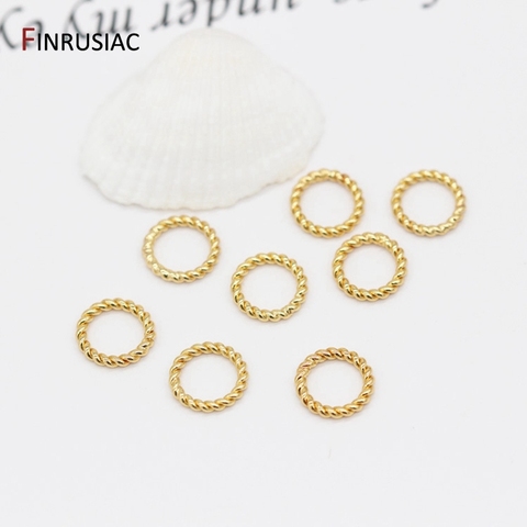 Jewelry Making Connector Ring 14k Gold Plated Round Twist-Style Closed Ring Findings DIY Necklace Earring Components ► Photo 1/4