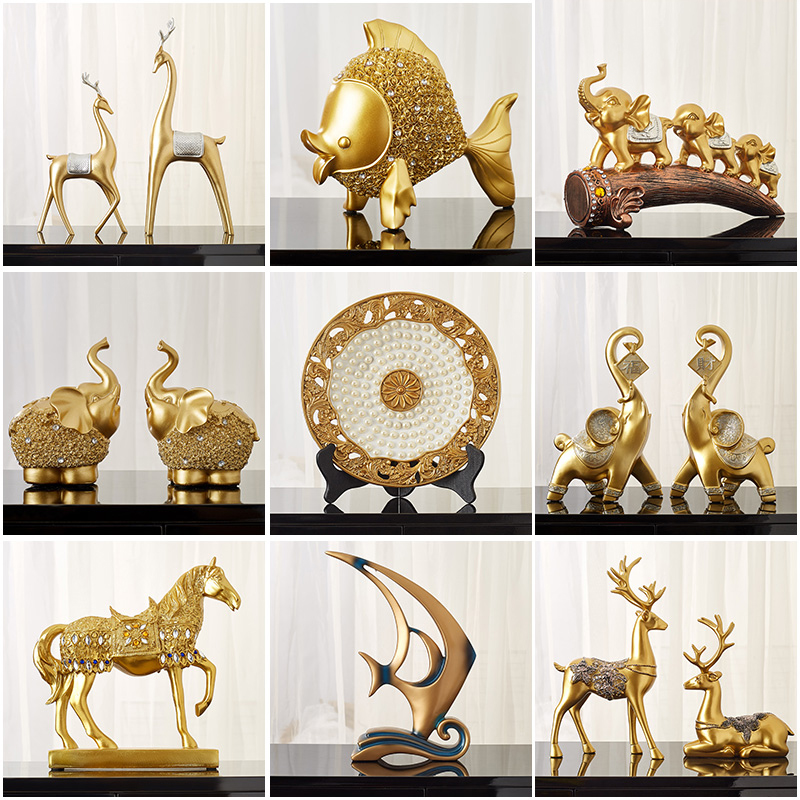 European style horse to success decoration living room office resin crafts 