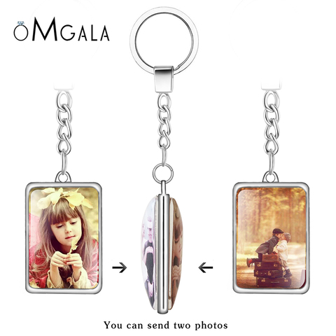 Personalized Double Sides Calendar keychain Custom Family Pet Baby Photo Square keychain Christmas Gifts Car Key Holder Chains ► Photo 1/5