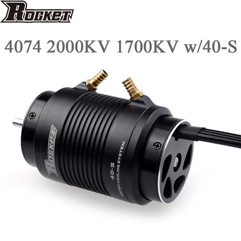 Rocket 4074 1700KV 2000KV 2250KV 4P Brushless Motor w/40-S Water Cooling Jacket for M41 Catamaran Spartan 1000mm( Above)RC Boat ► Photo 1/6