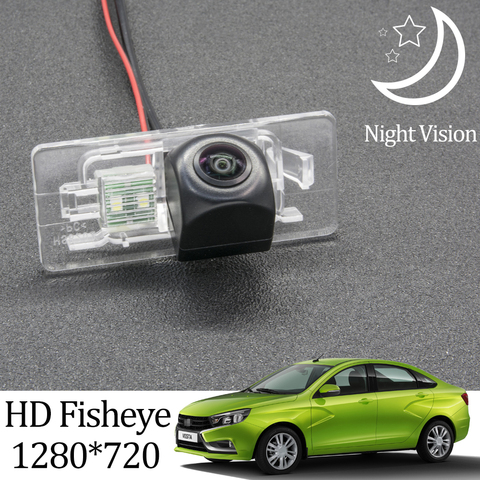 Owtosin HD 1280*720 Fisheye Rear View Camera For Lada Vesta Sedan SW SW cross Car Reverse Backup Parking Accessories ► Photo 1/6