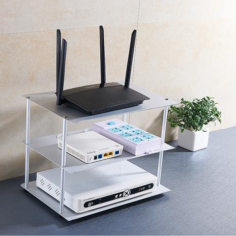 Wholesale Wifi Router Storage Boxes Shelf Bracket TV Set Top Storage Box Computer Socket Outlet Boxes Support Rack Shelf Bracket ► Photo 1/4