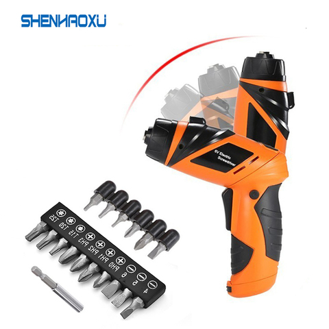 6V Electric Screwdriver Cordless Drill Mini Wireless Power Driver DC  Battery Repair Tool Kit with LED Light with 7 OR 11 bits ► Photo 1/6