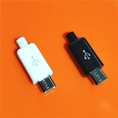 10pcs/lot YT2153Y Micro USB 4pin Male Connector Plug White/black Welding Data OTG Line Interface DIY Data Cbale Drop Shipping ► Photo 1/5