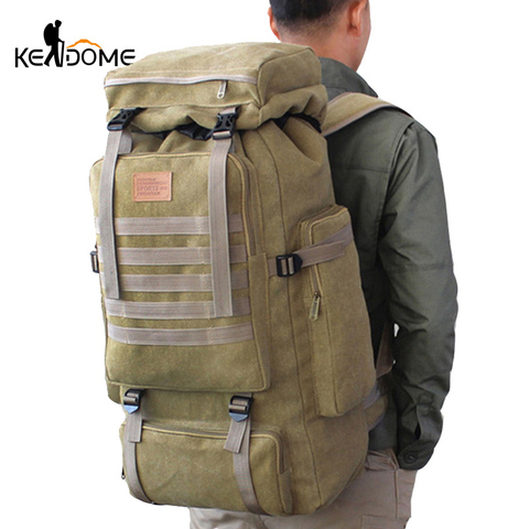 60L Large Military Bag Canvas Backpack Tactical Bags Camping Hiking Rucksack Army Mochila Tactica Travel Molle Men Outdoor XA84D ► Photo 1/6