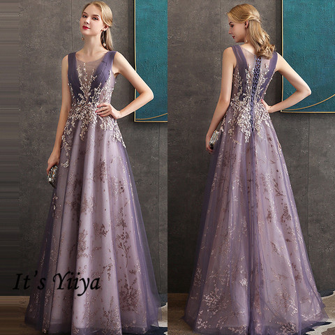 It's Yiiya Tank Evening Dress O-Neck Sequined Floor-Length Sleeveless Evening Dress 2022 K325 A-Line Dress Woman Party ► Photo 1/6