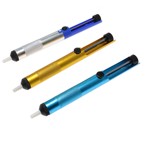 1Pcs Aluminium Solder Sucker Desoldering Pump Tool Suction Tin Pen Removal Device Blue Vacuum Soldering Iron Desolder ► Photo 1/6