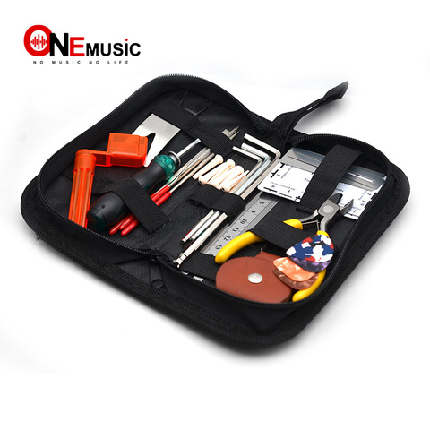 Black Foldable Guitar Bass Tools Kits Bag 20*10*5CM with String Winder Screw Driver Pickholder Guitar Ruler Guitar Accessories ► Photo 1/6