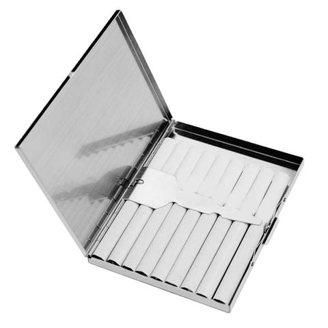 Ultra-slim  Stainless Steel Cigarettes Carry Case Storage Box Smoker Gift ► Photo 1/5