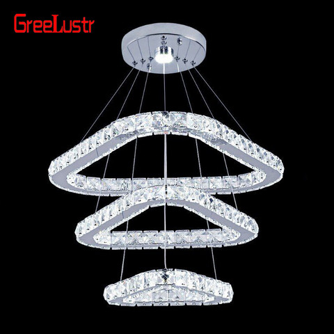 Modern Rings Led Crystal Chandelier Hanging Lighting Crystal Lustre Pendant Lamparas Ceiling Fixtures Luminaire for living room ► Photo 1/6