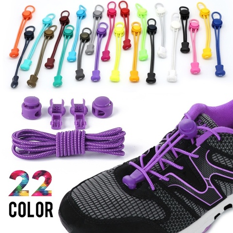 No Tie Shoelaces men and women adults and children sport Locking lazy Shoe Laces Elastic Shoelace for Shoestrings  (22 colors) ► Photo 1/6
