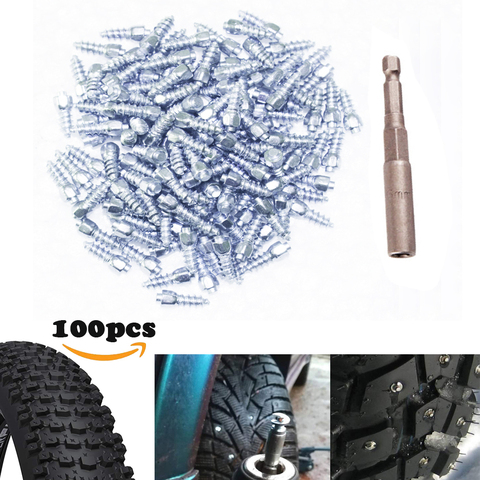 100pcs Tyre Spikes for Shoes Boots Gripping Spikes for fatbike  Moutain Vehicel studs screw in Tire Stud Tungsten Tipped Fishing ► Photo 1/6