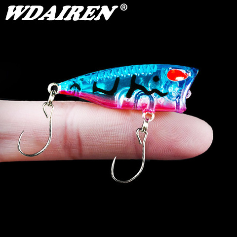 1pcs Mini Popper Fishing Lures 4cm 3.2g Topwater Floating Artificial Hard Bait Japan Minnow Trout Bass Carp Single Hooks Tackle ► Photo 1/6