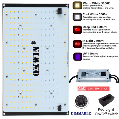 Quantum Board 120W 240W Led Grow Light  super bright Full Spectrum Samsung LM302H SK 3000K 3500K 4000K 660nm meanwell driver ► Photo 1/6