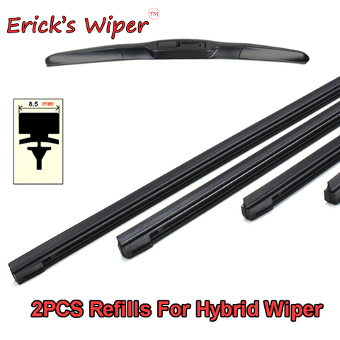 2Pcs/lot AAA-Grade Car Auto Vehicle Soft Rubber Refills For Front Windshield Hybrid Wiper Blades 8.5mm 14