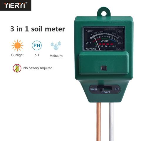 3 in 1 Plant Flowers Soil PH Tester Moisture Measuring humidity Light Meter Hydroponics Analyzer Gardening Detector Hygrometer ► Photo 1/6