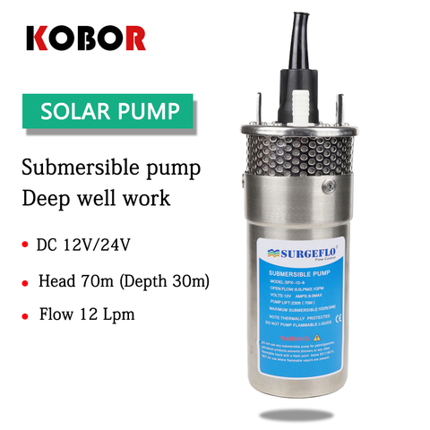 12v/24v Large Flow Lift=70m Mini Submersible Solar Energy Water Pump Car Wash Bilge Cleaning Outdoor Garden Deep Well 12 24 V ► Photo 1/6