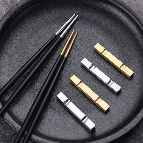 Zollor Stainless Steel Double Pointed Sushi Chopsticks Pointed Japanese Style Household Cooking Chopstick Holder PVC Packaging ► Photo 1/6