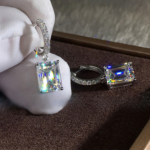 Huitan Square Princess Cut Zircon Stone Drop Earring for Women Simple Design Elegant Lady Accessories Wedding Band Jewelry Hot ► Photo 1/3