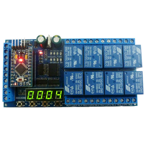 DC 12V 8 Channel Pro mini PLC Board Relay Shield Module for Arduino Multifunction Delay Timer Switch Board ► Photo 1/6