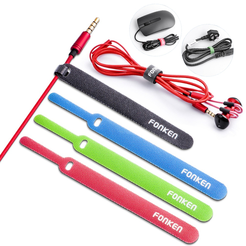 20Pcs USB Cable Organizer Phone Cord Winder Mouse AUX HDMI headphone Ties Wire Management Hook Loop Fixed Cables Protector ► Photo 1/6