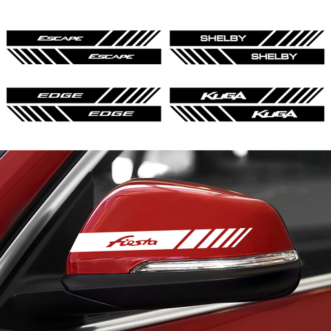 2X Car Rearview Mirror Reflective Sticker for Ford Fiesta Mondeo Fusion Mustang Explorer Escape Shelby Edge Ecosport Kuga Taurus ► Photo 1/6