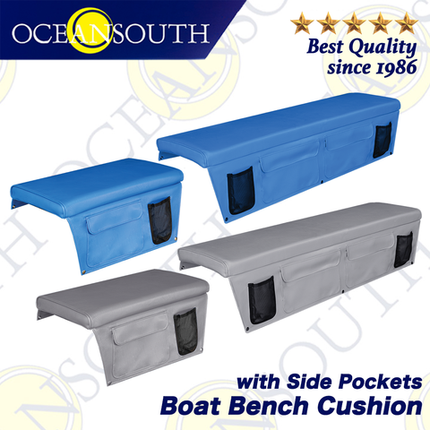 Oceansouth Boat Bench Cushion With Side Pockets OMNOVA Quality UV Resistant Fabric Fishing Boating ► Photo 1/6