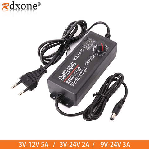 Adjustable AC to DC 3V 12V 3V 24V 9V 24V Universal adapter with display screen voltage Regulated 3V 12V 24V power supply adatper ► Photo 1/6