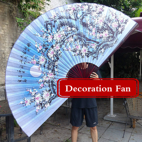 Chinese Oversized Decoration Folding Fan Classical Wall Mount Silk Imitation Folding Fan Living Room Decorative Furnishings ► Photo 1/5