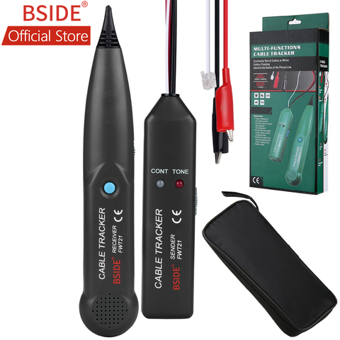 BSIDE FWT21 Telephone Wire Tracker RJ11 Tester Cable Tracer Line Finder Tone Generator Continuity Checking with Carrying Bag ► Photo 1/6