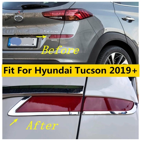 Rear Bumper Fog Lights Lamps Stripes Cover Trim ABS Chrome Exterior Refit Kit Accessories Fit For Hyundai Tucson 2022 ► Photo 1/6