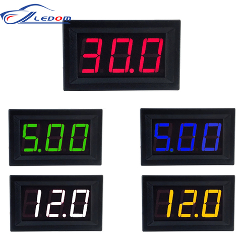 Mini Digital Voltmeter DC 4.5V to 30V Voltage Panel Meter Red/Blue/Green/White For 6V 12V Electromobile Motorcycle Car ► Photo 1/6