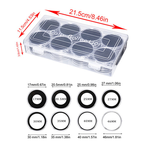 40pcs/Lot 17/20/25/27/30/35/40/46mm Coin Capsules Case Collector Clear Round Coin Storage Box Protector Box For Coin Collection ► Photo 1/6