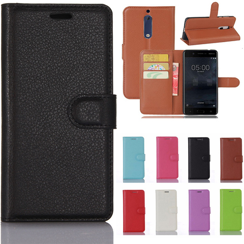 5.2 Inch Smartphone Business Wallet Case For Nokia 5 Case Nokia5 Retro Flip Book Leather Cover For Nokia 5 Phone Fundas ► Photo 1/6