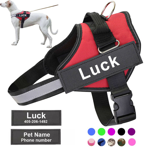 Personalized Dog Harness Reflective Adjustable Pet Harness Vest For small large Dog With Customized Patch Dog Walking Supplies ► Photo 1/6