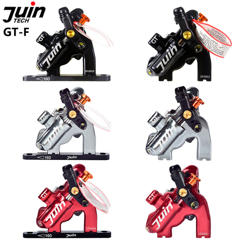 Juin Tech GT-F Hybrid Hydraulic 4-Piston Flat Mount Disc Brake Road Bike Disc Brake Caliper Ultralight Bicycle Disc Brake Set ► Photo 1/6