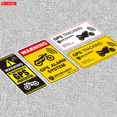 CDCOTN Car Sticker Warning Lable GPS TRACKING Stickers Anti-theft Waterproof Reflective Sticker For Motorcycle ,Bike Car Decal ► Photo 1/5