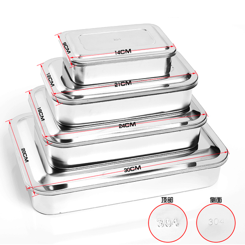304 thick Stainless steel Sterilization tray box square plate without hole cover surgical instruments ► Photo 1/6