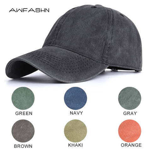 2022 High Quality Men Washed Cotton Baseball Cap Women Vintage Snapback Hat Adjustable Trucker Outdoor Caps Black Dad Hat Bone ► Photo 1/6