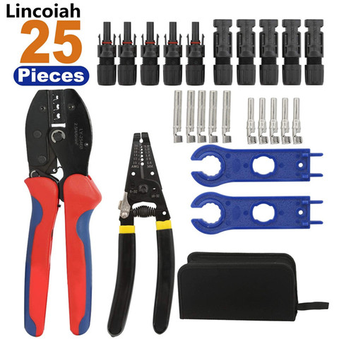 Solar Crimping Tools for 2.5-6.0mm² Solar Panel PV Cable Wire Stripper and Cutter 10pcs Male Female Solar Panel Cable Connectors ► Photo 1/6