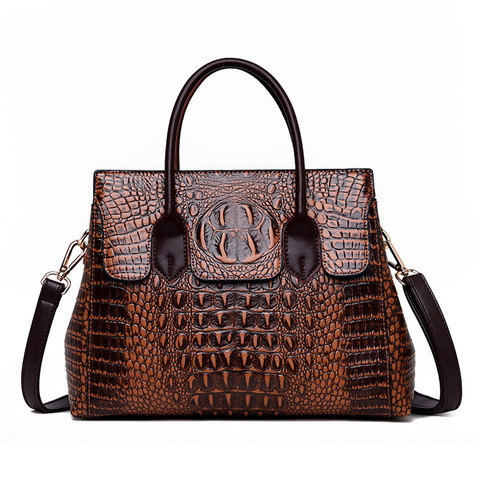 Women Handbag Genuine Leather Bags Women Crocodile Luxury Handbags Women Bags Designer Crossbody Bags Female Retro Tote Handbags ► Photo 1/1