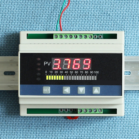 Din Rail 4-20mA DC Input Water Liquid Level Pressure Controller Gauge w 4 Ways Relay DC24V Voltage Output PID Liquid Level Meter ► Photo 1/4