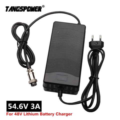 54.6V3A electric bike lithium battery charger for 48V lithium battery pack 3 pin female connector XLRF XLR 3 sockets ► Photo 1/6