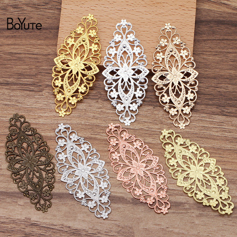 BoYuTe (10 Pieces/Lot) 35*80MM Metal Brass Filigree Flower Findings Diy Hand Made Jewelry Accessories Wholesale ► Photo 1/5