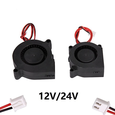 MEGA 2PCS 1PC 3D Printer 5015 4020 Cooling Turbo Fan 12V 24V Air blower DC Brushless 2 Pin Wire 3D Printer Parts Black Cooler ► Photo 1/6