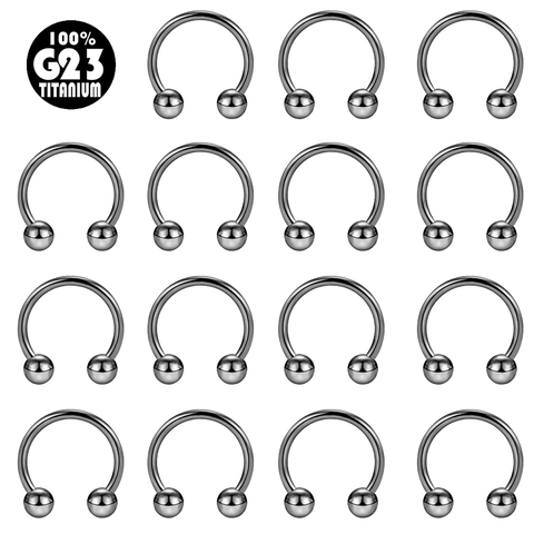 1PC G23 Solid Titanium Horseshoe Barbell Ring Septum Piercing Nose Lip Ring Ear Smiley Bar 6-10mm BCR Circular Barbell Earrings ► Photo 1/6