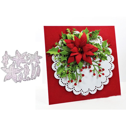 New Dies 2022 Craft Metal Cutting Dies Cut Die Mold Christmas Flower Leaves Scrapbook Paper Craft Punch Stencils Dies ► Photo 1/5