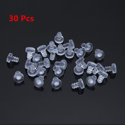 30 Pieces Clear Rubber Glass Table Top Spacers Anti Collision Embedded Soft Stem Bumpers for Table Furniture Cabinet Door ► Photo 1/6